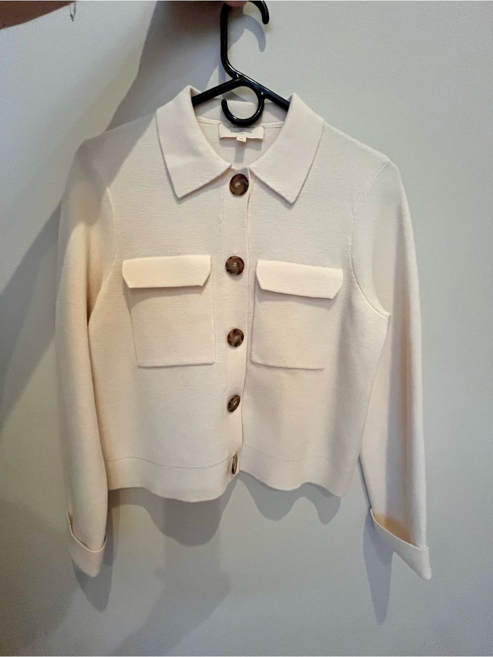 Sezane Cream Button-Up Knit Jacket - Picture 6 of 12
